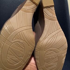 Nine West Tan Heeled Boots with Intricate Sole Design
